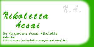 nikoletta acsai business card